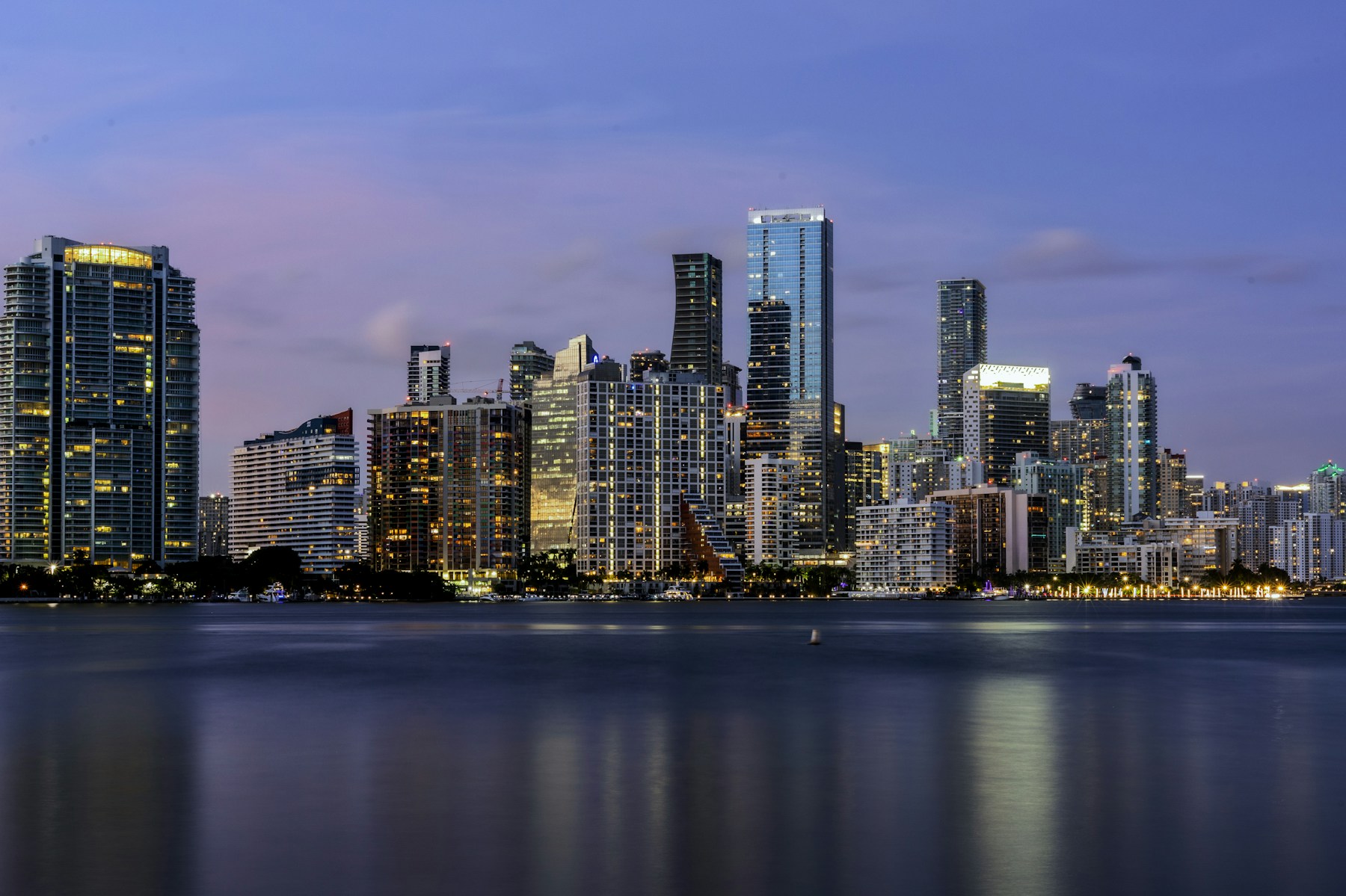 Miami skyline along the waterfront
